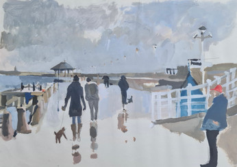 East Pier, Dun Laoghaire, on a rainy day