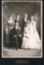 Herman & Anna (Beseke) Pofahl Wedding - 15 October 1901 - Standing: Caroline Beseke (Anna's sister), Unknown, George Beseke (Anna's brother), Unknown - Seated: Herman & Anna Pofahl