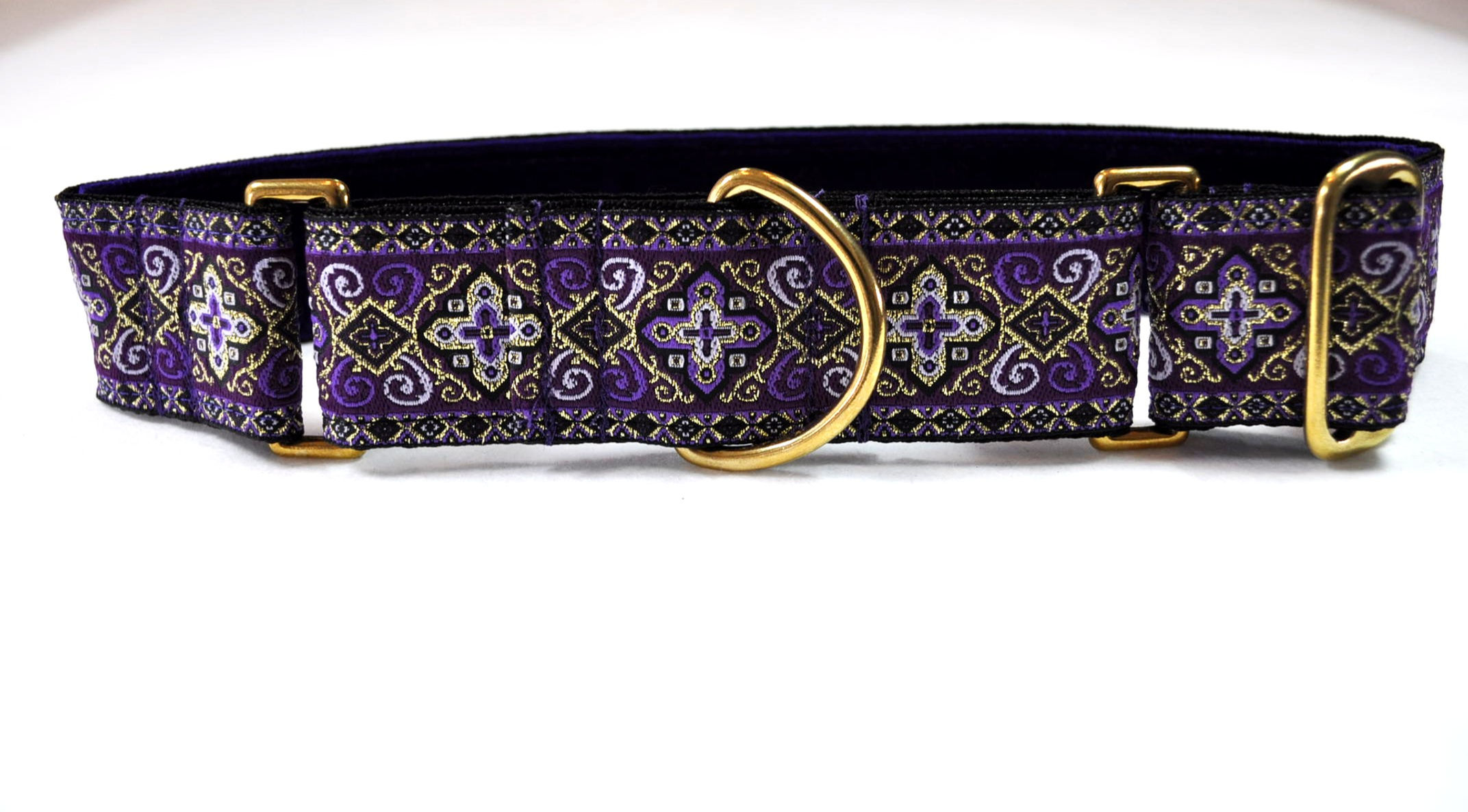 Celtic Cross 1-1/2 inch velvet lined Martingale, Purple