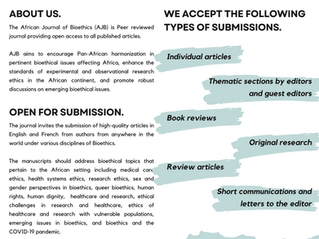 Call for papers (deadline extended)! Submit to the African Journal of Bioethics today