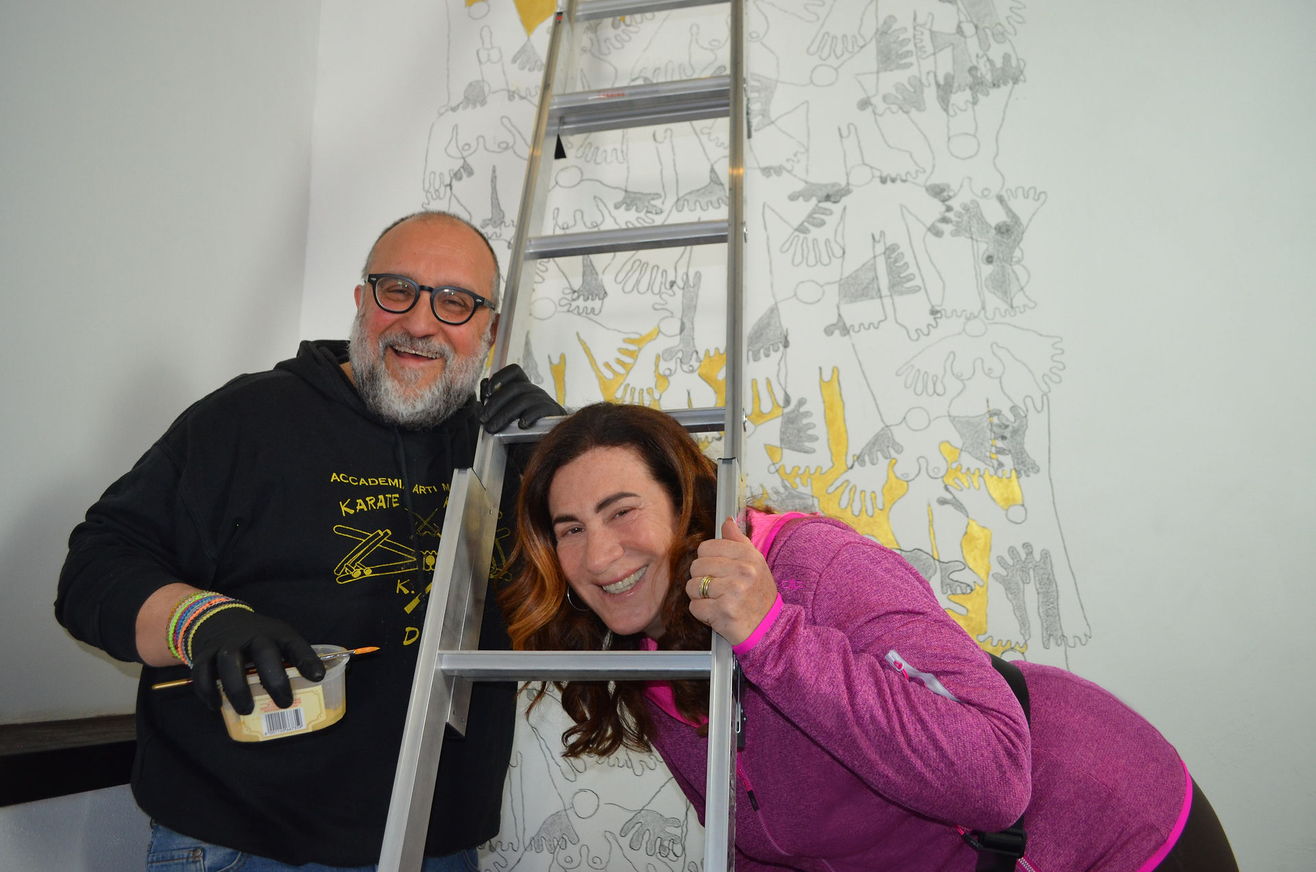 Stefano Mariotti con Elena Basciano della Fondazione Gold Note per l'arte