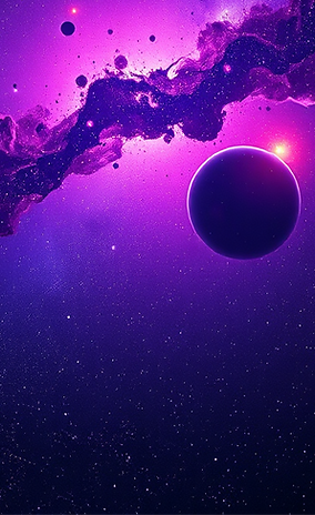 the universe, in hues of purple blue bla