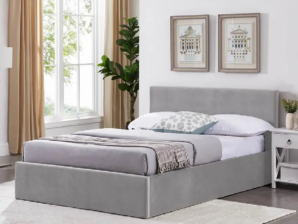 Wholesale Bed Montana Grey Wool Ottoman King-size Bed Frame