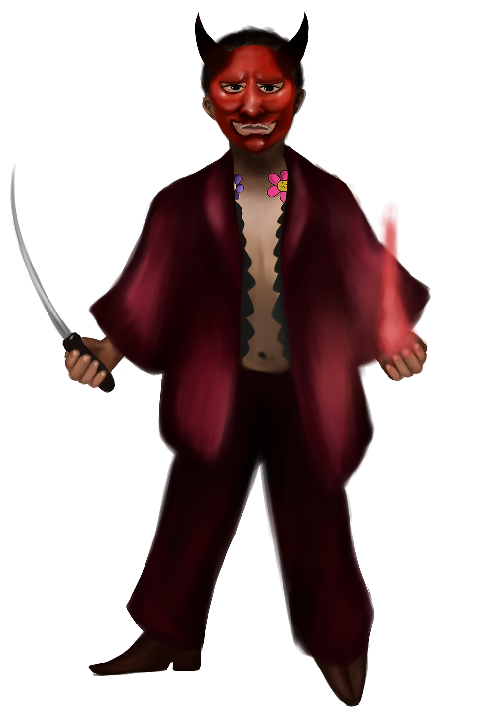 Yakuza leader digitally coloured (mask)