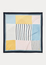 Flat of pleated striped scarf
