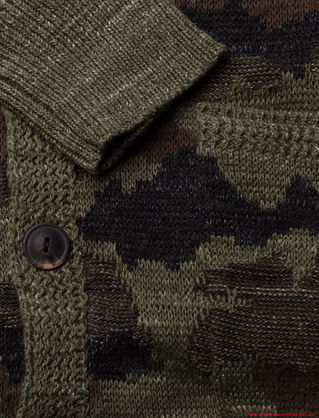 Close-up of camouflage cardigan