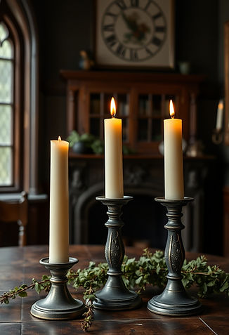 dark academia background, british old english manor house candlesticks, browns and mossy g