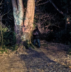 Eli Up Against A Tree