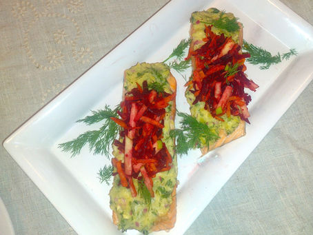 Horseradish crusted Salmon with Beet and Apple Relish
