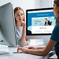 imagem de uma moça de frente ao computador criando um site para sua empresa.jpg
