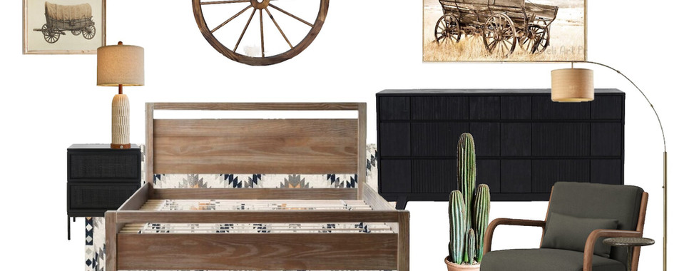Wagon Wheel Rest Bedroom Mood Board