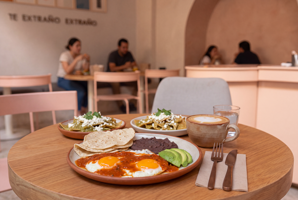 Breakfast at Café Te Extraño, Extraño in Mérida, Mexico