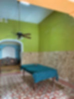 Inside the house.