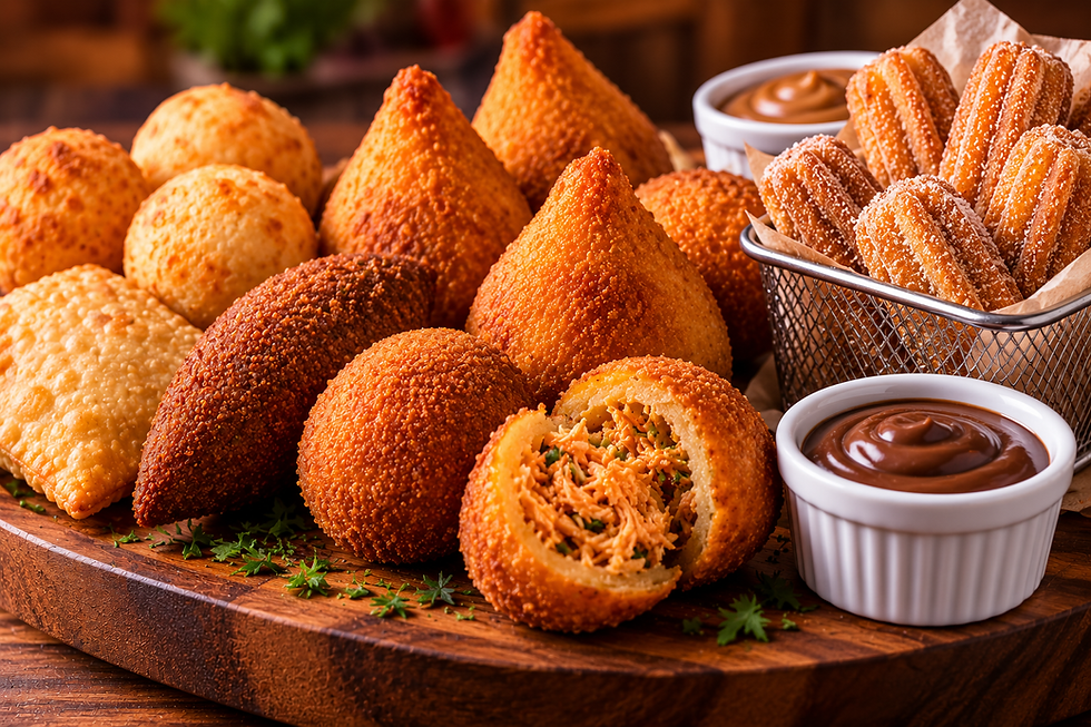Brazilian mini snacks and churros bites at Salgabom Snacks