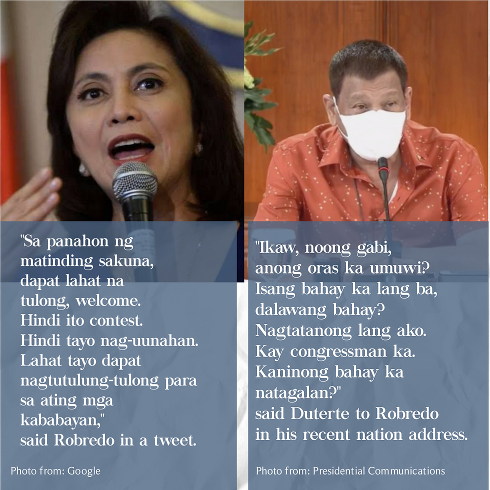 Duterte spends first 20 minutes of his nation address criticizing Robredo.