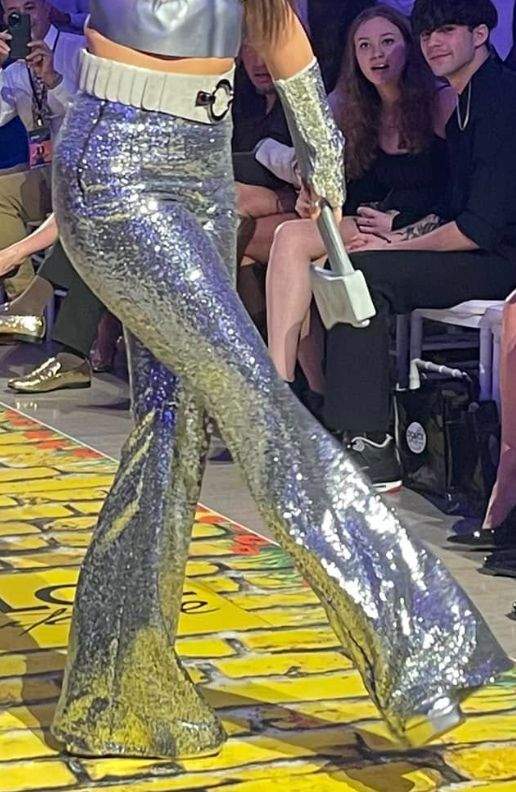 Thumbnail: Silver Sequin Flare Pants