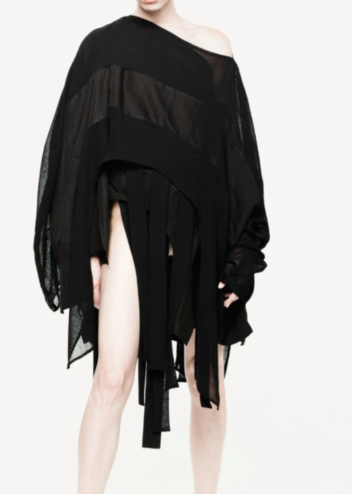 Thumbnail: Black Maxi Top with Fringe