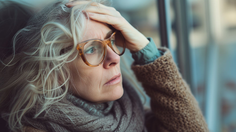older woman looking concerned