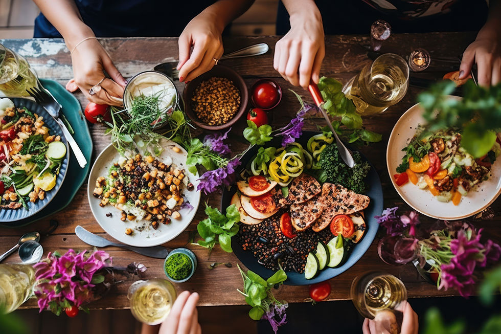 sharing a plant based meal