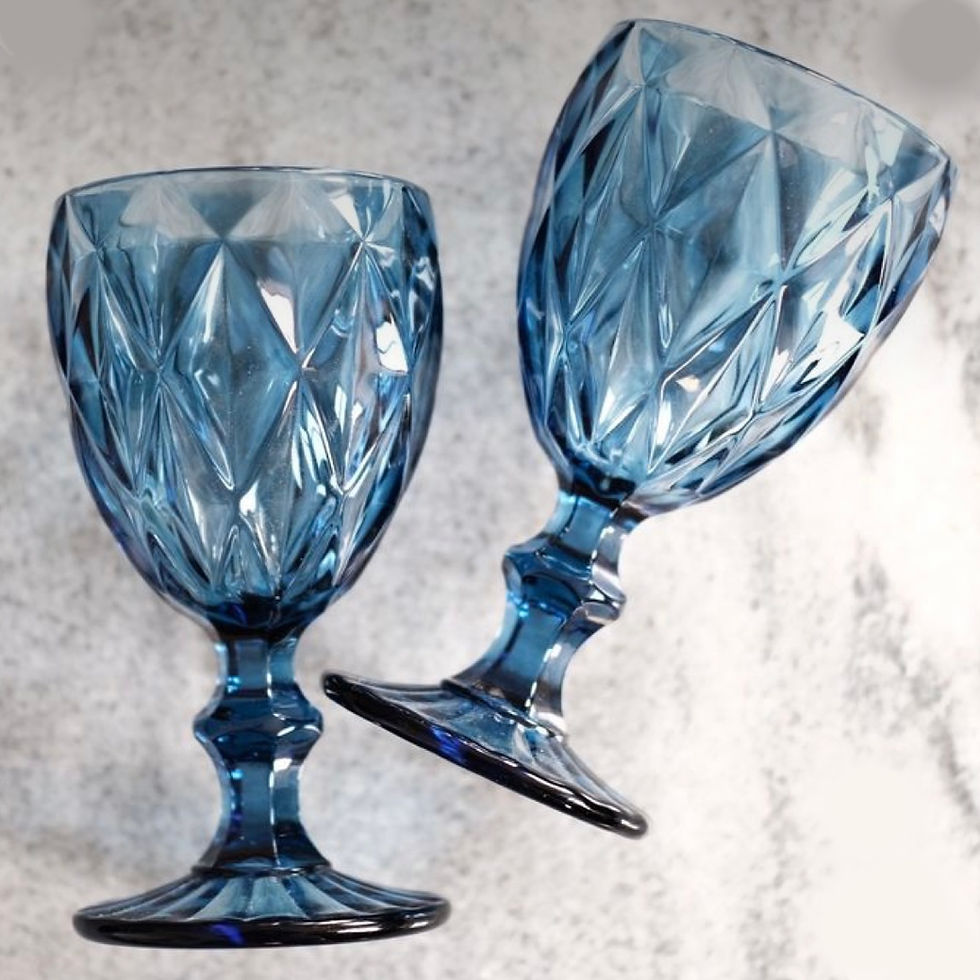 Thumbnail: Vintage style goblet glass - deep blue