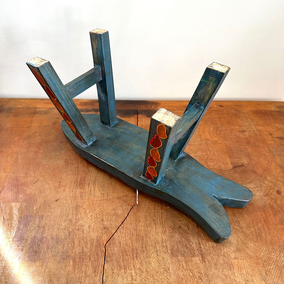 Thumbnail: Fish wooden stool - Blue