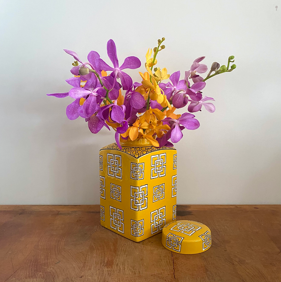 Thumbnail: Yellow rectangular Ginger Jar Small