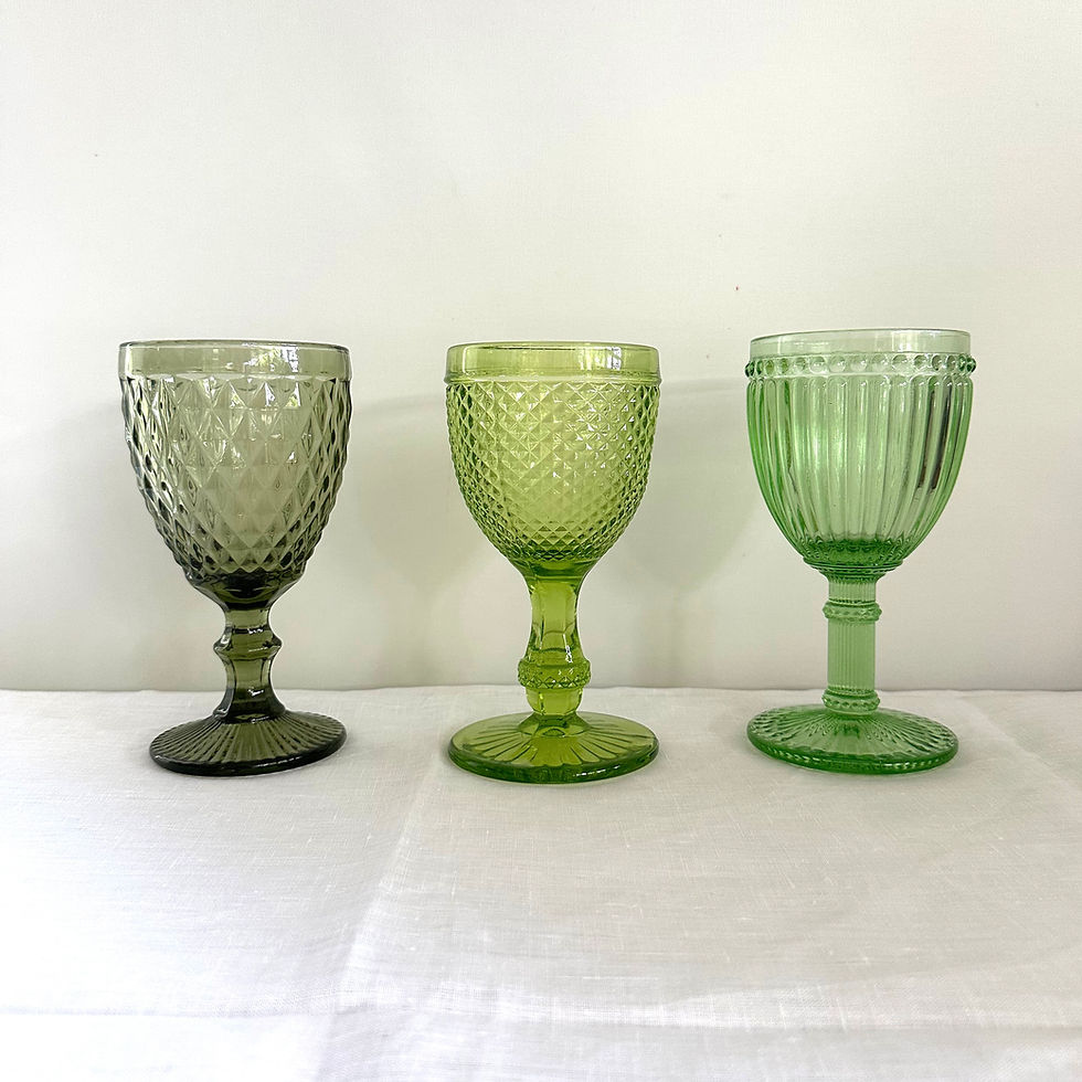 Thumbnail: Vintage style goblet glass - green