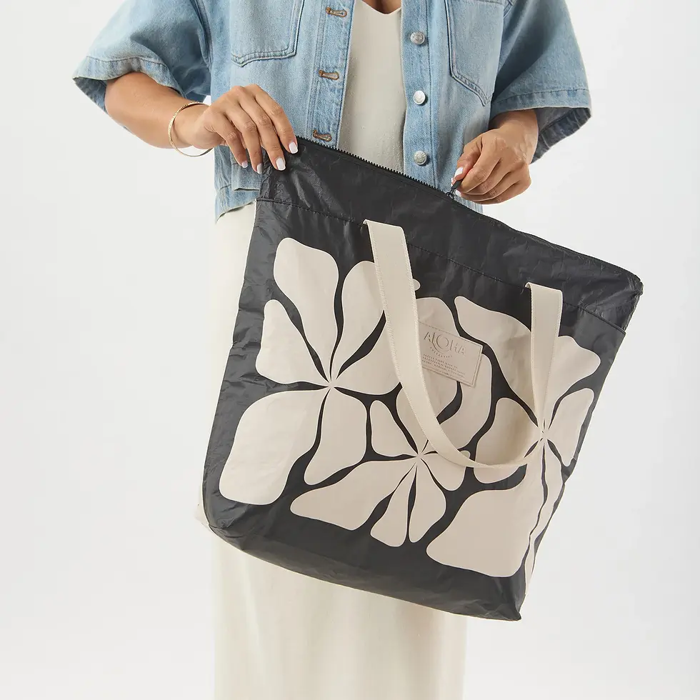 Thumbnail: Aloha Day Tripper Zipper tote bag- Wavy