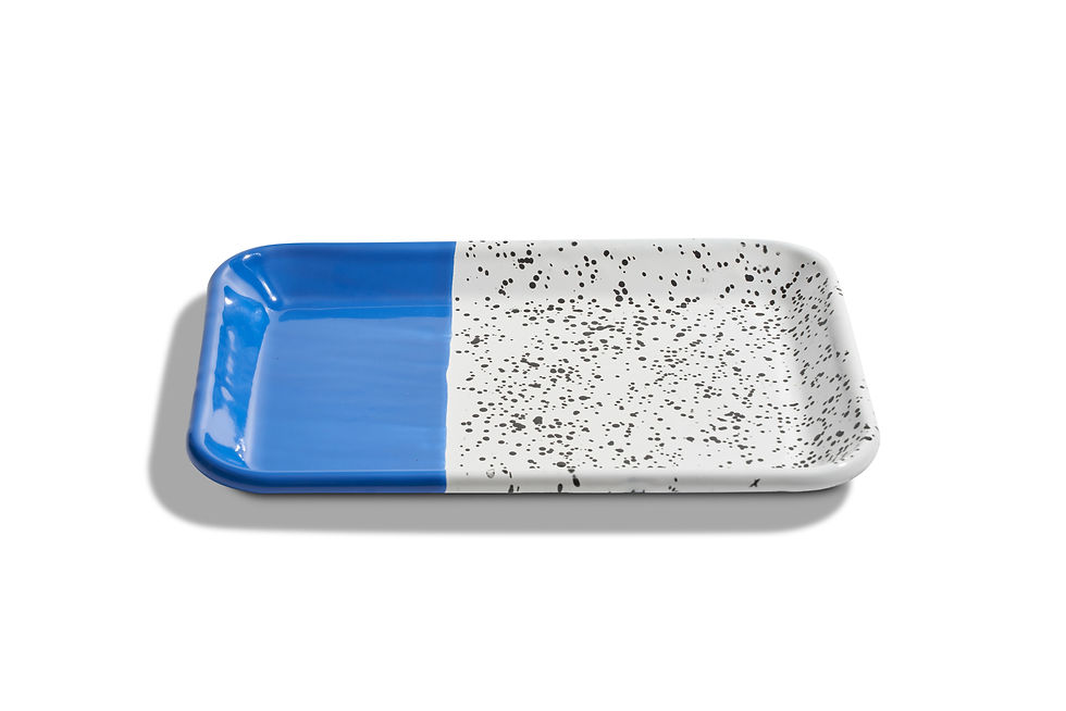 Thumbnail: kapka enamel shallow tray cobalt blue