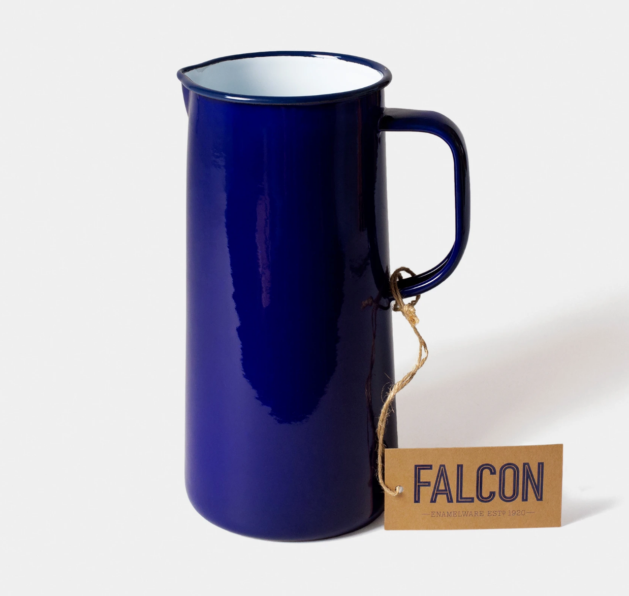 Falcon enamel 3 pint jug in Falcon blue