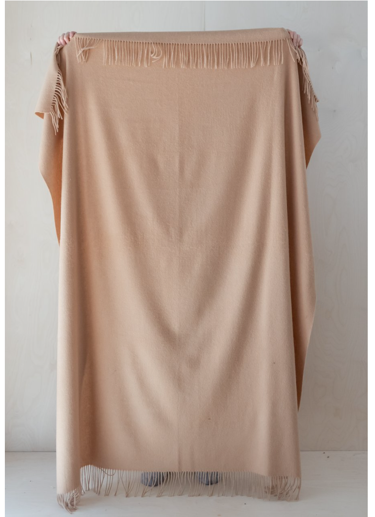 Lambswool Full blanket in Camel