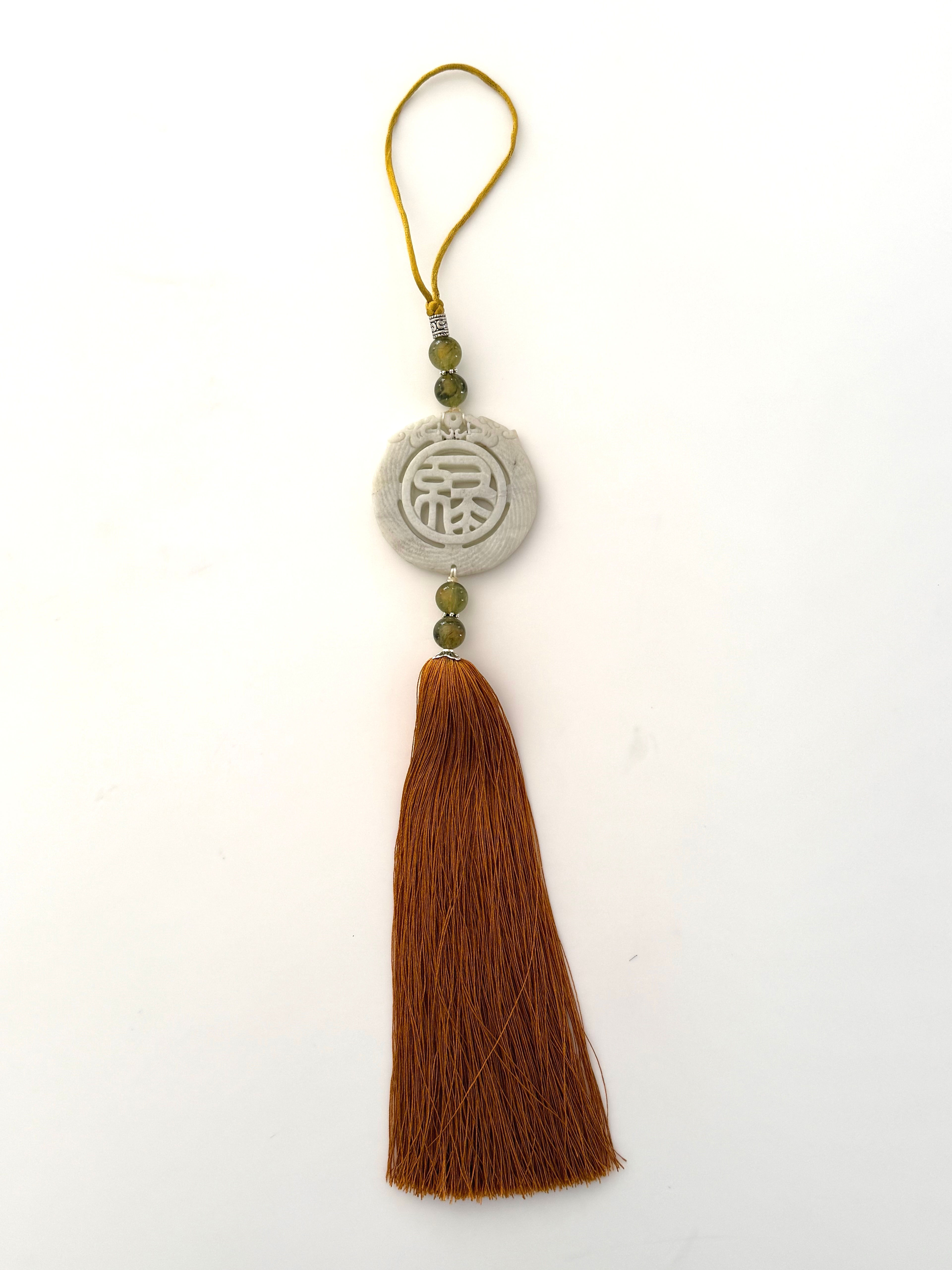 Jade Fortune pendant with tassel