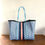 Thumbnail: Neoprene tote bag - Blue, navy and white with stripes