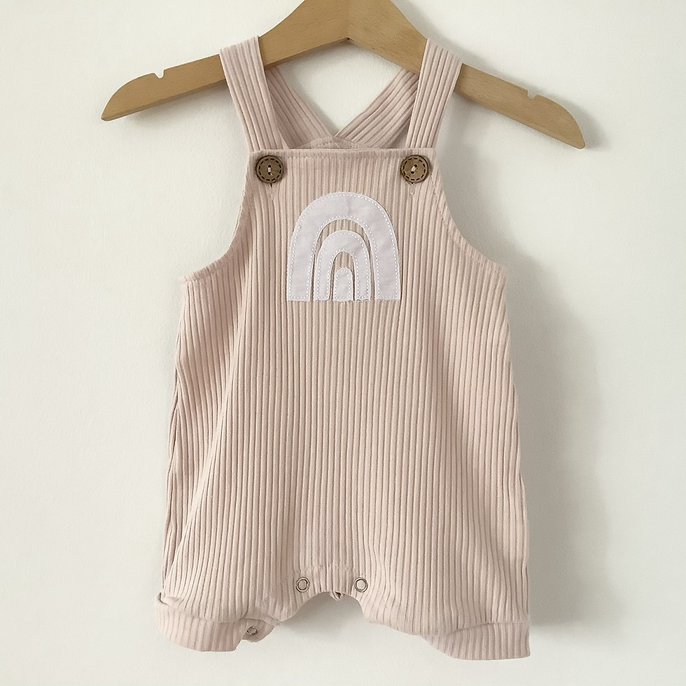 Thumbnail: Pink ribbed summer romper