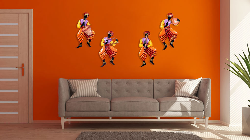 Thumbnail: Craftowl Metal Musicians Tribals for Home Decor Set of 4