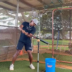 Coach Matt demonstrating hitting technique