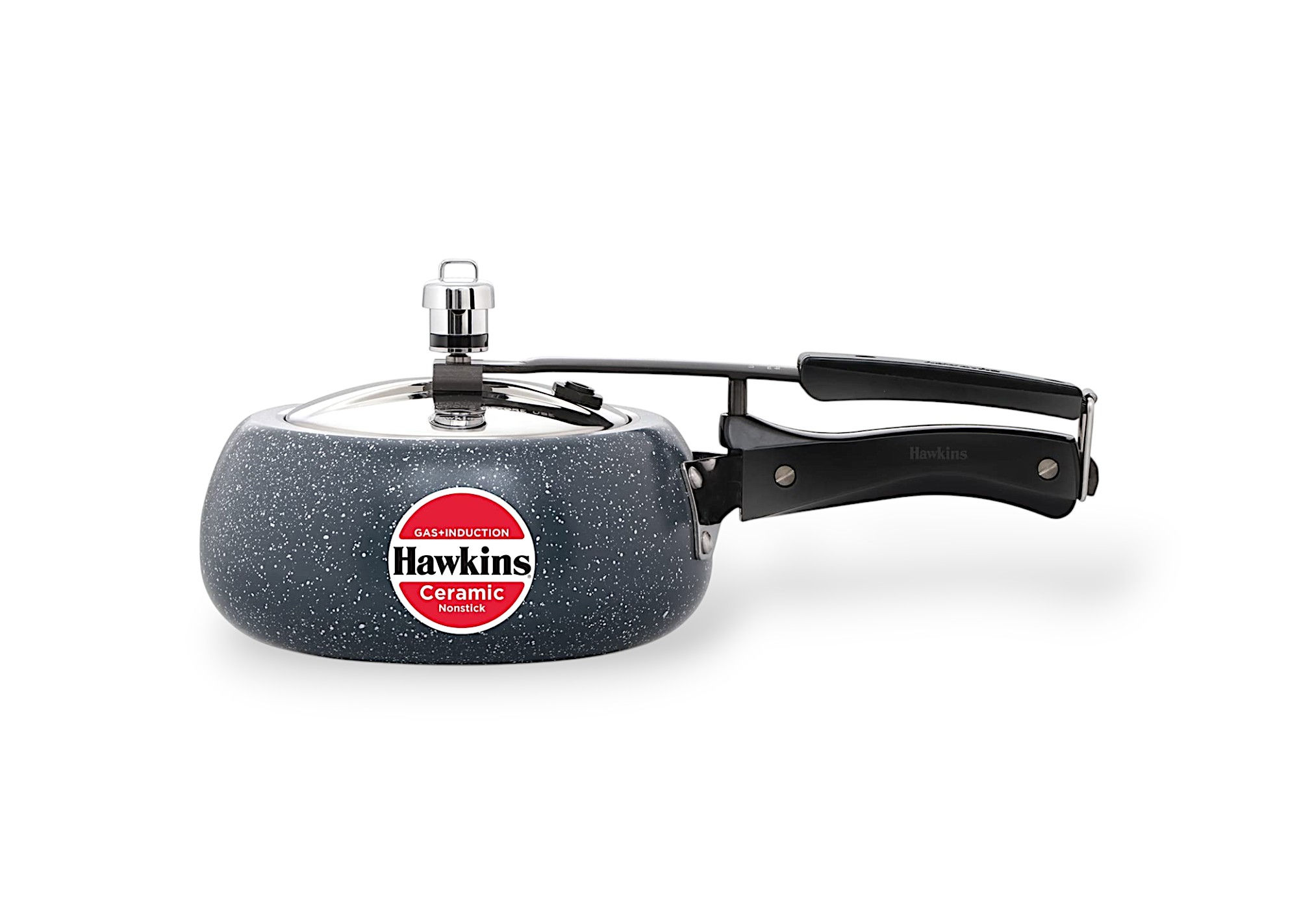 Hawkins 2 Liter Ceramic Nonstick Pressure Cooker, Induction, Wide Granite Design