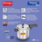 Thumbnail: Prestige Svachh Deluxe Stainless Steel 5.5 Liters Pressure Cooker