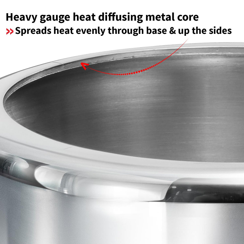 Thumbnail: Hawkins 2.5 Litre Triply Stainless Steel Small Pressure Cooker Inner Lid Design