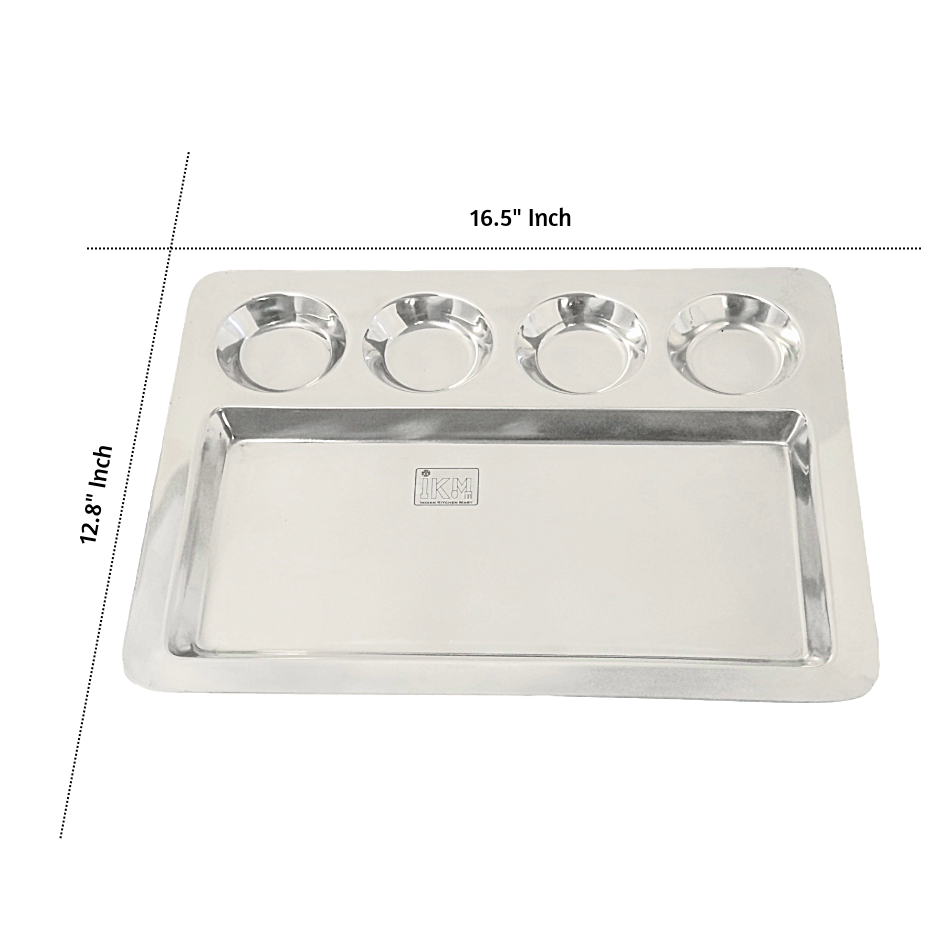 Thumbnail: IKM Stainless Steel Rectangular Dosa Compartment Plate