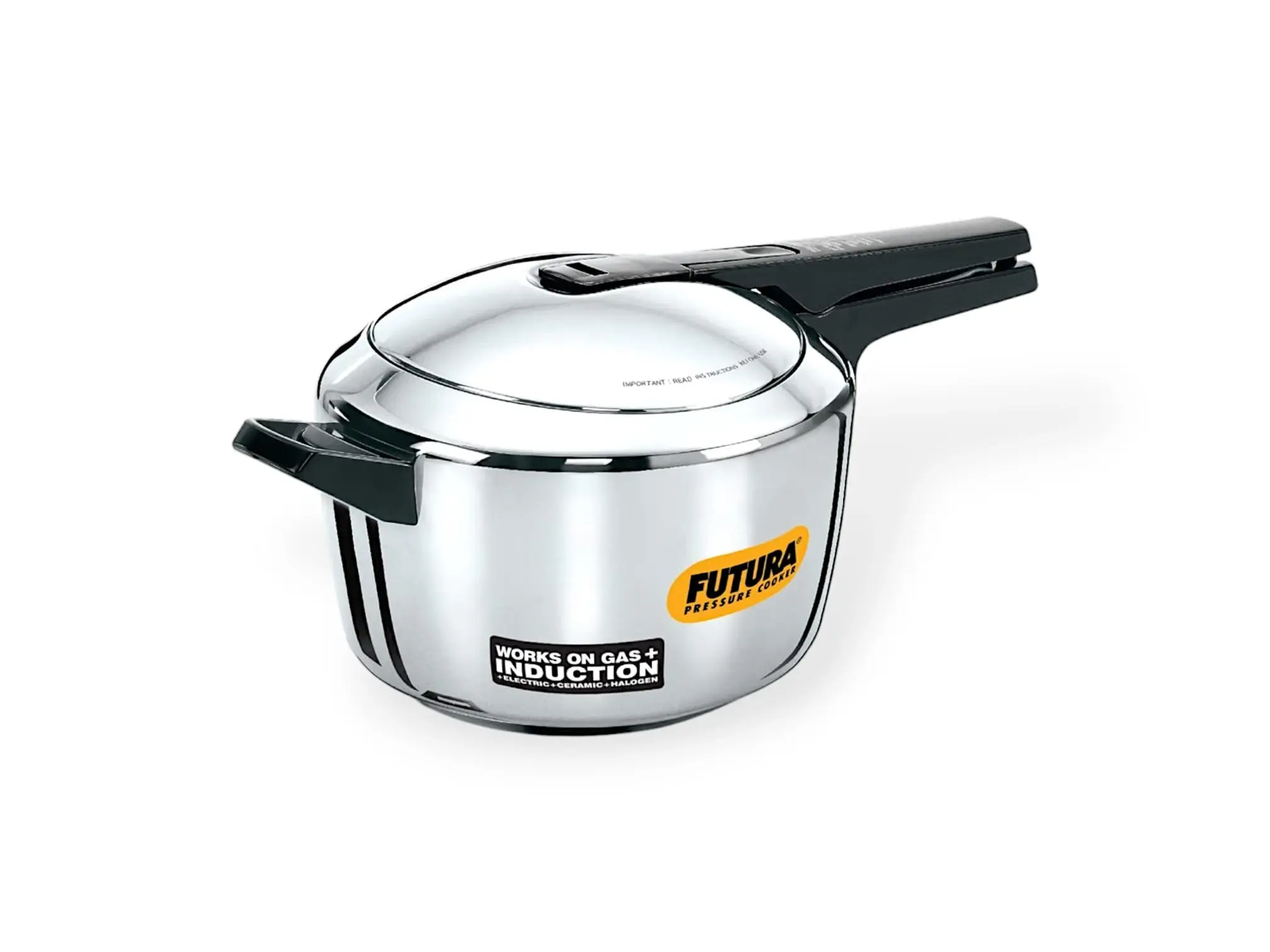 Hawkins Futura Stainless Steel 5.5 Liter Pressure Cooker - Induction Compatible