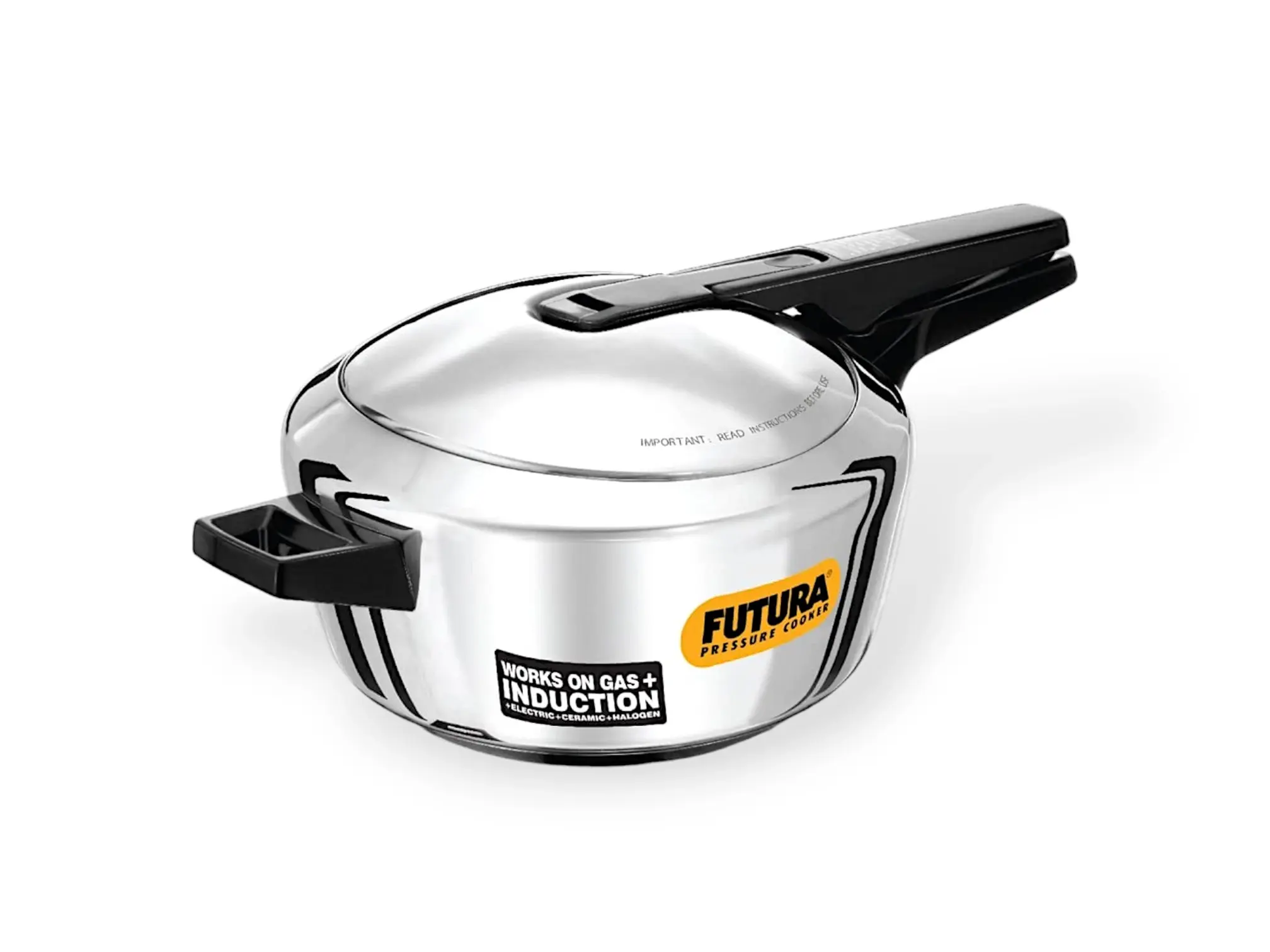 Hawkins Futura Stainless Steel 4 Liter Pressure Cooker - Induction Compatible