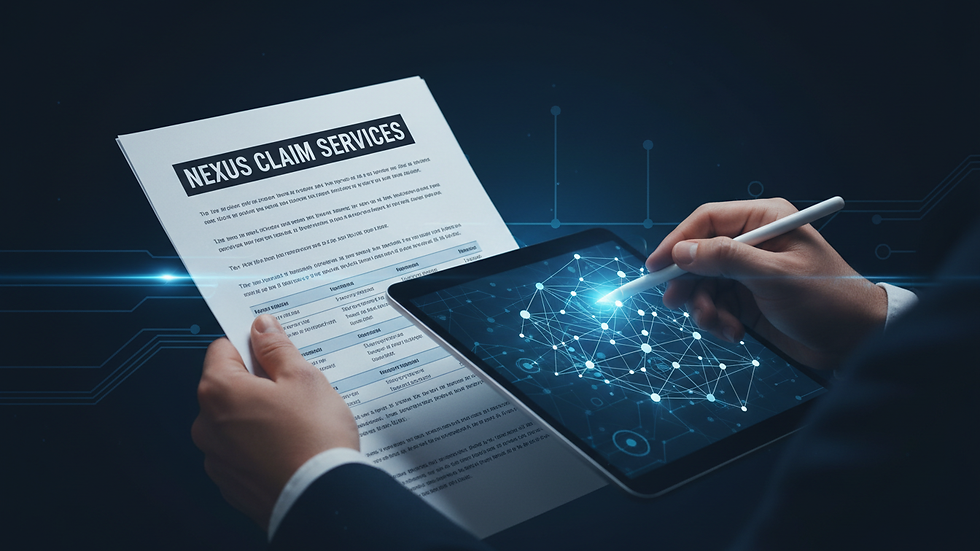 Close-up view of a person reviewing an insurance claim document