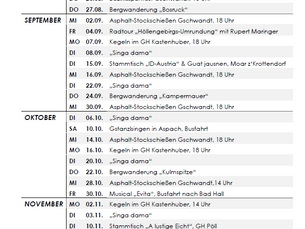Gemeinsam, statt einsam!                Unser Veranstaltungsprogramm für das 2. Halbjahr 2026: