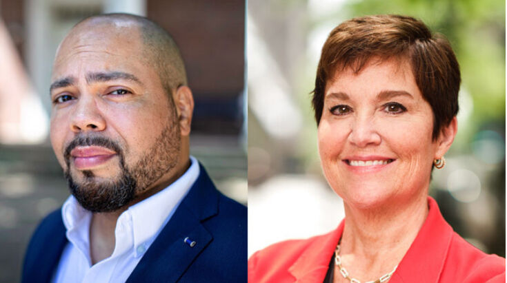 From left to right, Dr. Julian Vasquez Heilig and Wendy F. Hensel                              Courtesy UH News