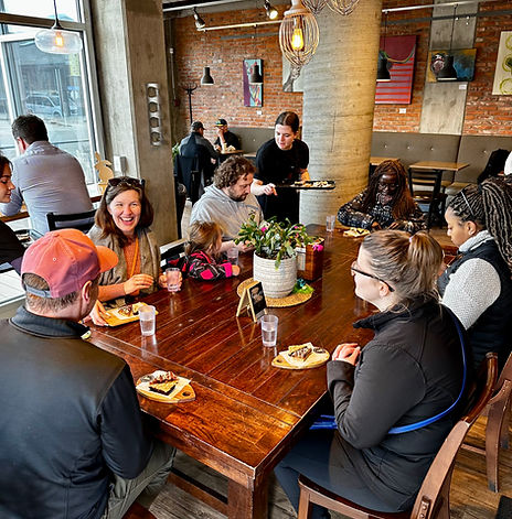 Happy Food Tour guests being catered to