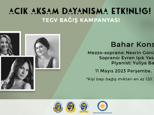 Açık Akşam Dayanışma Etkinliği / Bahar Konseri, 11 Mayıs Perşembe