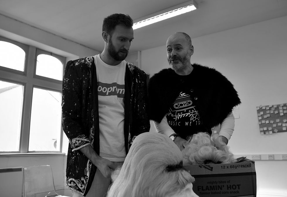 James Marlow and John Gregor in rehearsals for OH NO IT ISN'T!