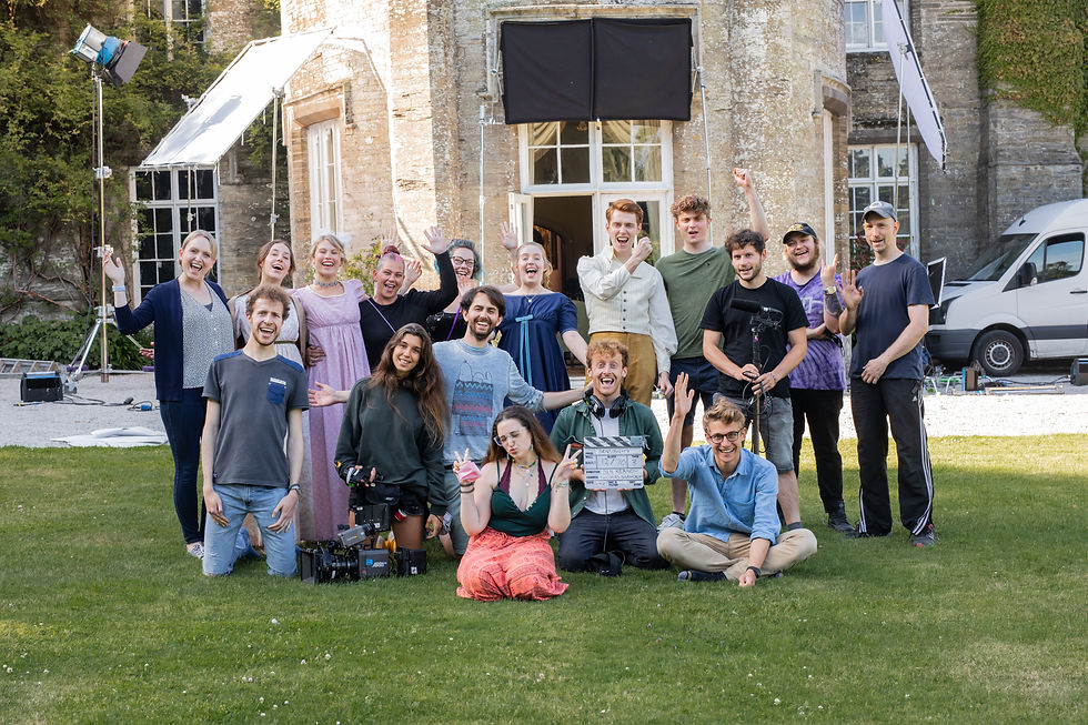 Cast and crew on location for SENSIBILITY
