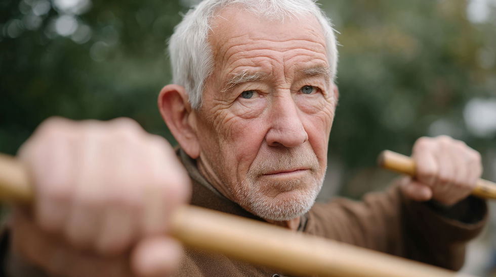 grassy mountains beyond a green field with a blue haze over them
